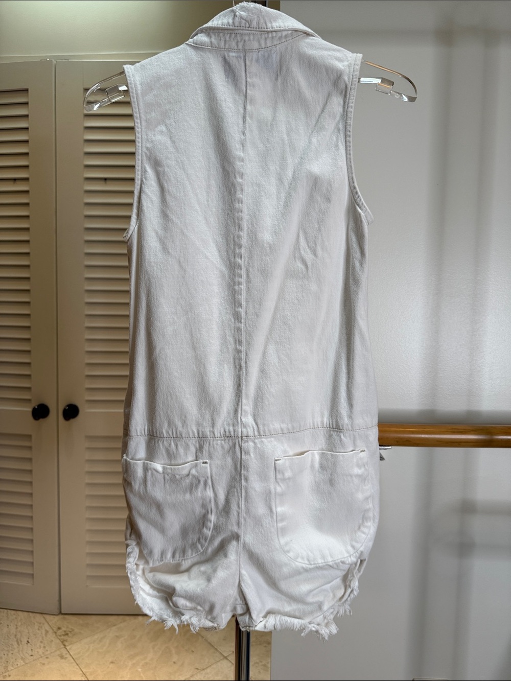 One Teaspoon White Denim Sleeveless Romper Playsuit XXS - Picture 6 of 6
